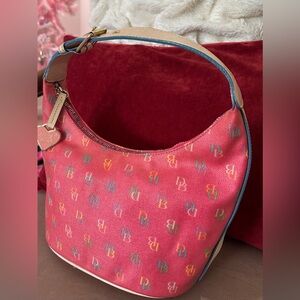 Dooney & Bourke Y2K Pink Rainbow Monogram Hobo Bag - Vintage